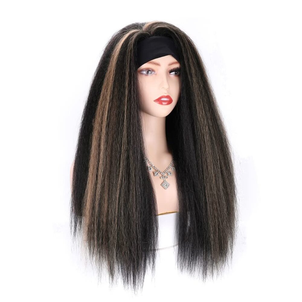 Synthetic Headband Wig Wave Headband Wig for Black Women Synthetic 24inch Natura - Picture 3 of 5